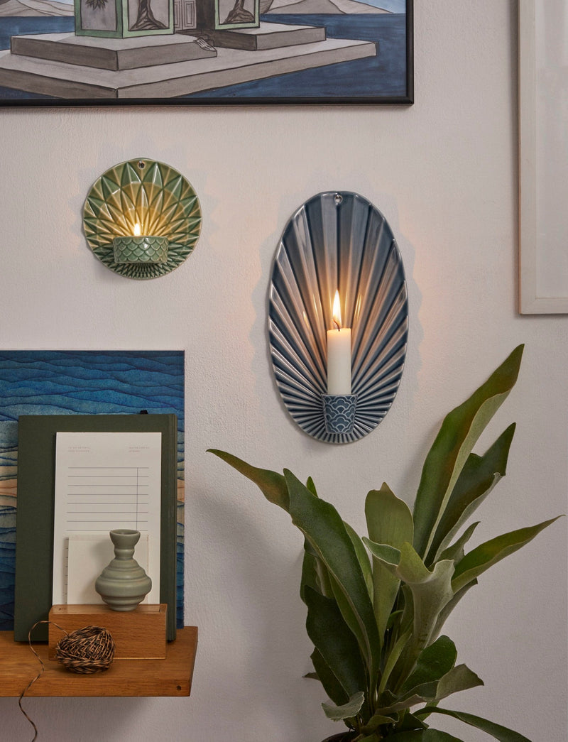 Pipanella, WAVES CANDLE SCONCE blue