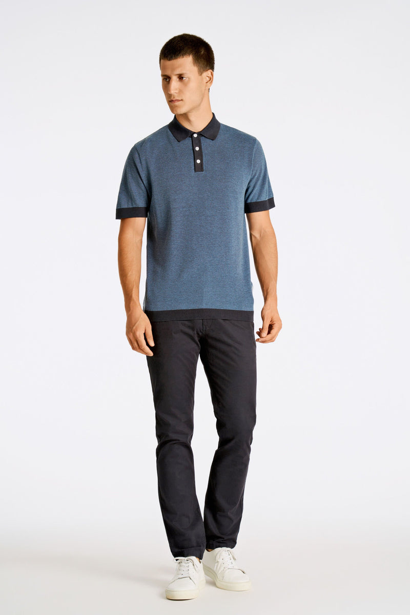 Lindbergh - Knitted polo S/S w. contrast