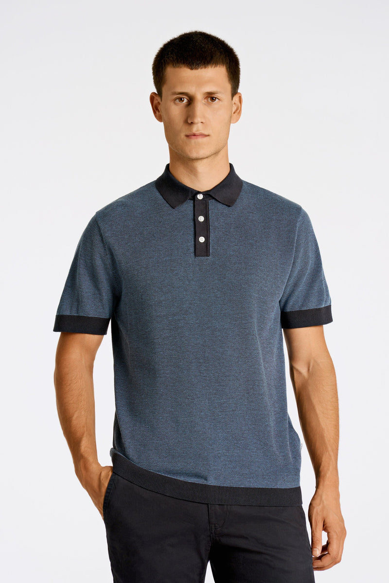 Lindbergh - Knitted polo S/S w. contrast