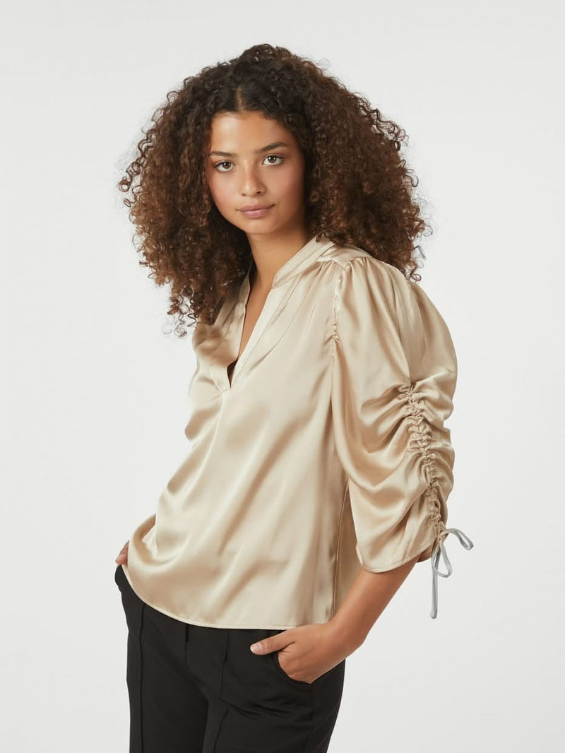 Alvira Drapy Satin Blouse