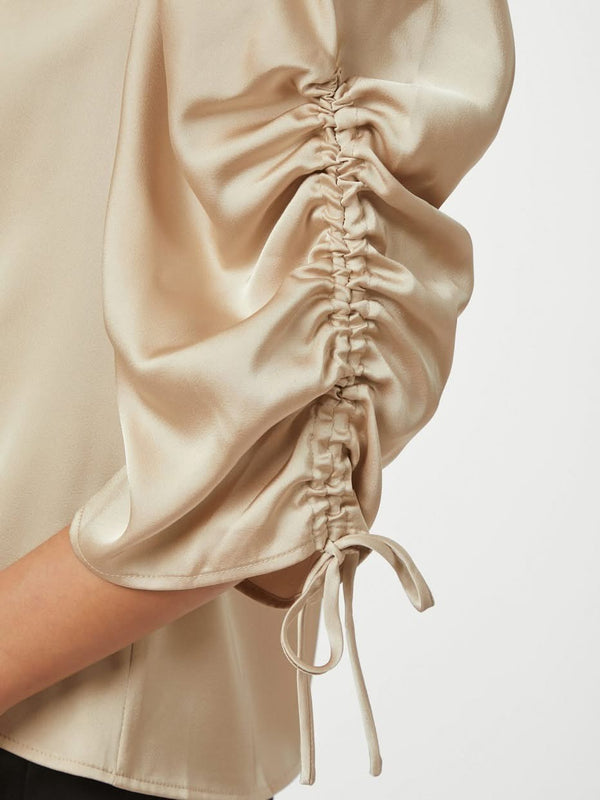 Alvira Drapy Satin Blouse