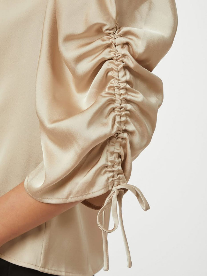 Alvira Drapy Satin Blouse