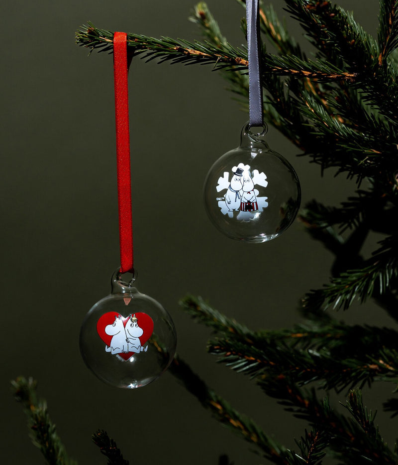 Jólakúlusett 5cm - Heart/Snowflake(2stk)