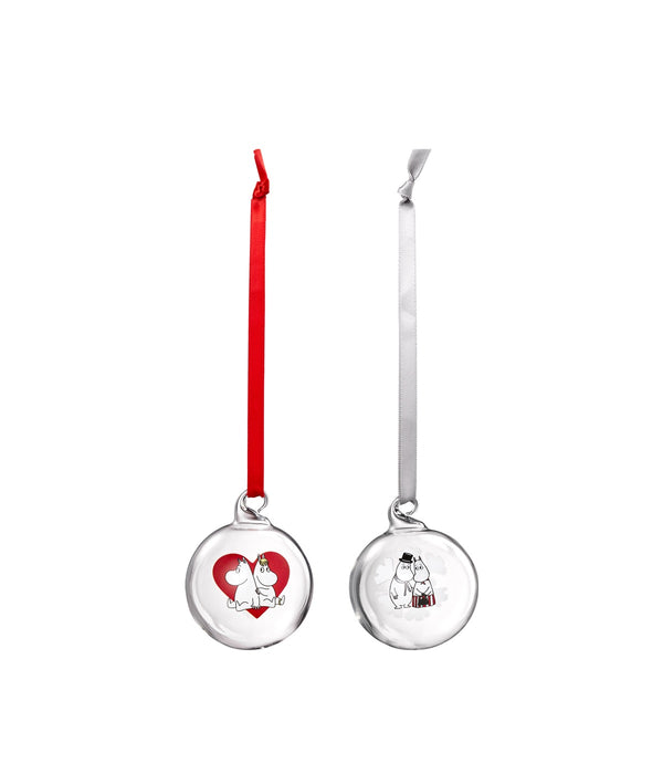 Jólakúlusett 5cm - Heart/Snowflake(2stk)